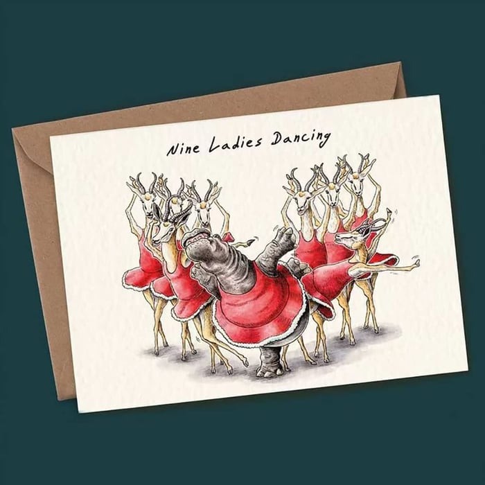 12 pcs Quirky Funny Christmas Cards & Envelopes Set