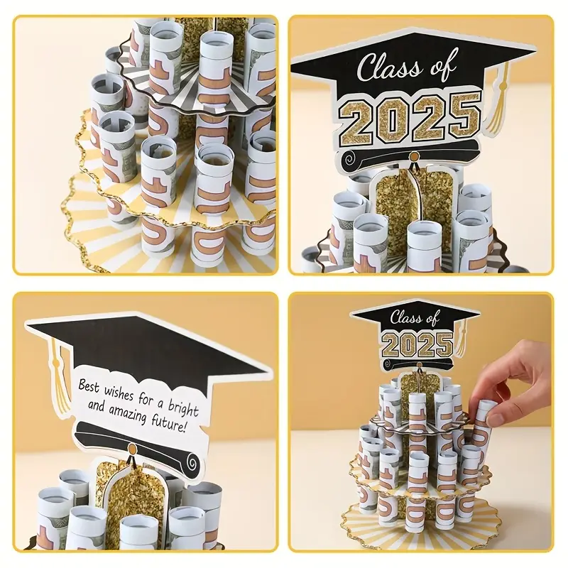 🎓💵 Class of 2025 Graduation Money Holder – Tiered Money Cake Stand | DIY Cash Gift Display | Graduation Party Centerpiece