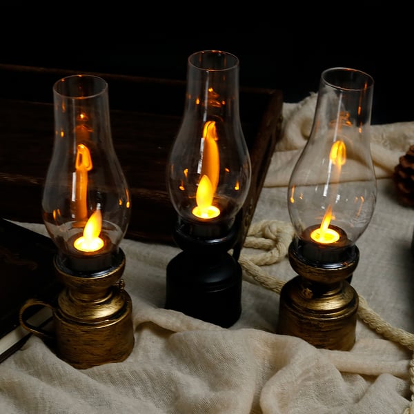 ✨🔥LED Vintage Kerosene Lamp Electronic Swing Candle