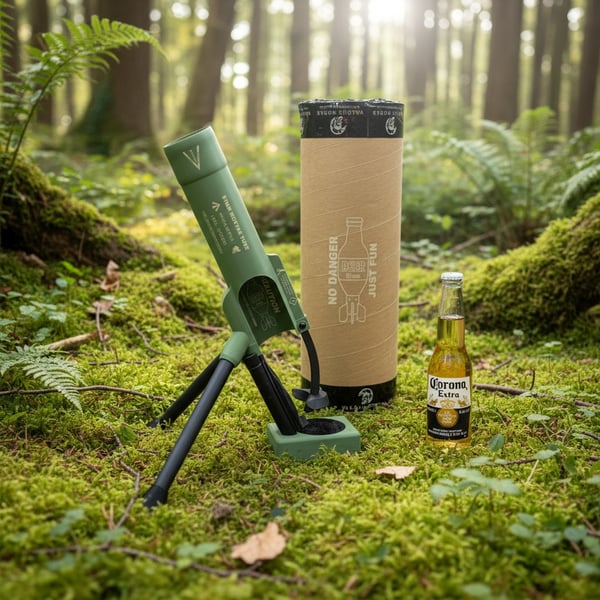 51mm Beer Bottle Mortar Bottle Opener – Novelty Cap-Launching Desk & Bar Accessory