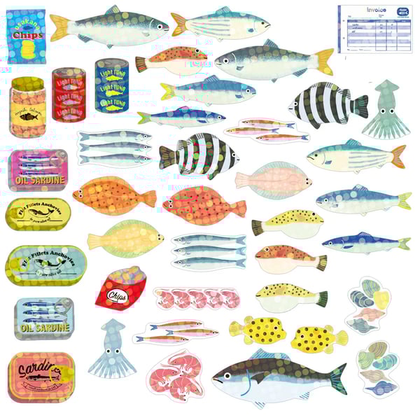 Miniature Shipping Box Flake Sticker Set