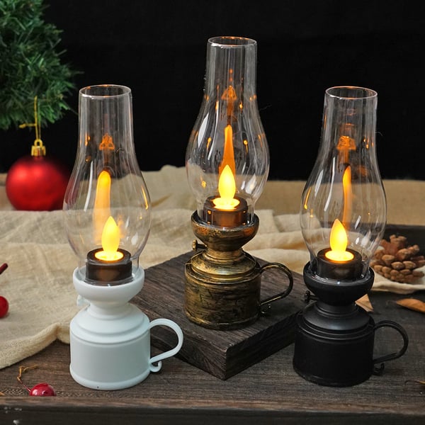 ✨🔥LED Vintage Kerosene Lamp Electronic Swing Candle