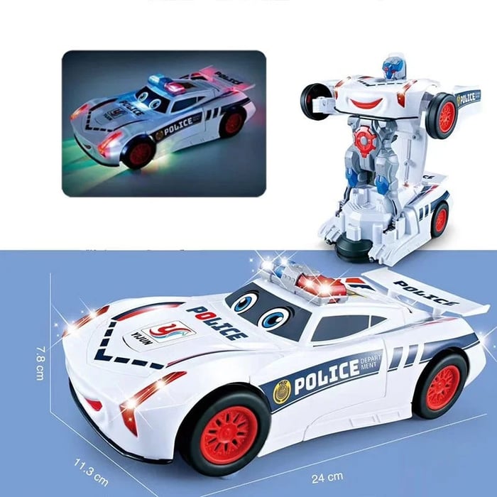 🚓Electric Universal Deformation Police Toy Car