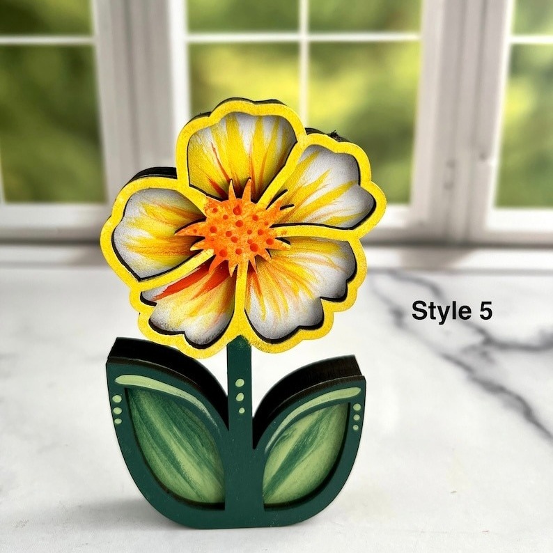 🌷Wooden Flower Ornaments🌷