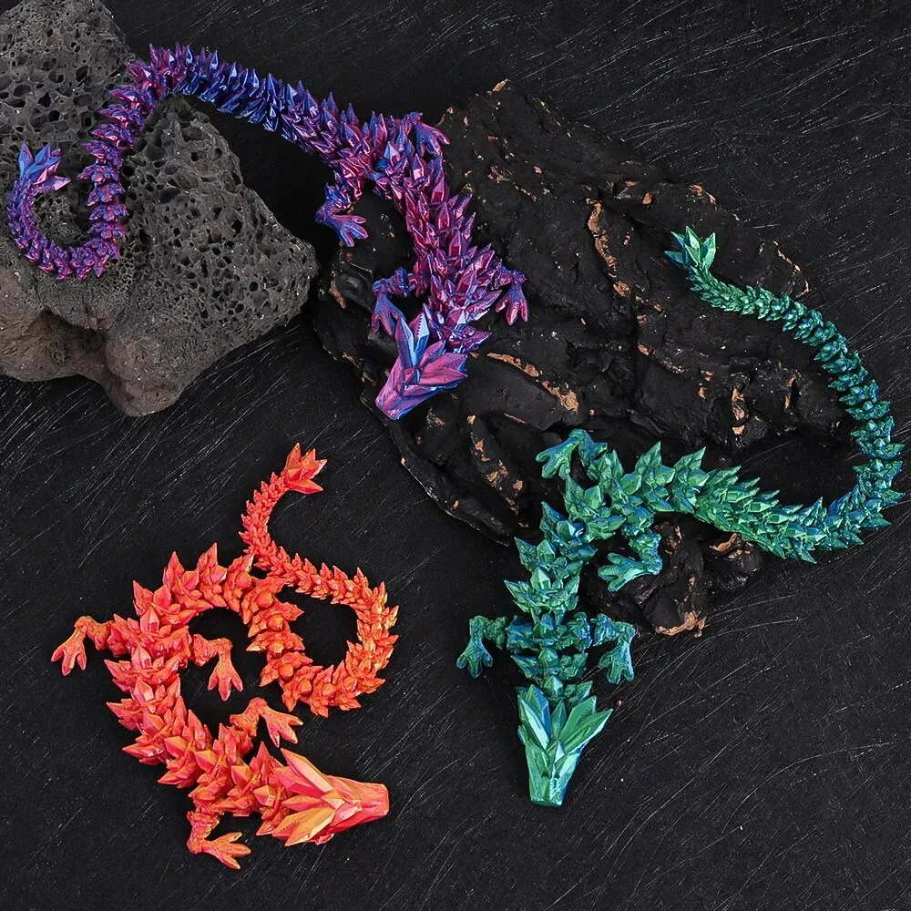 Mythical Pieces 3D-Printed Arculated Laser Crystal Dragon
