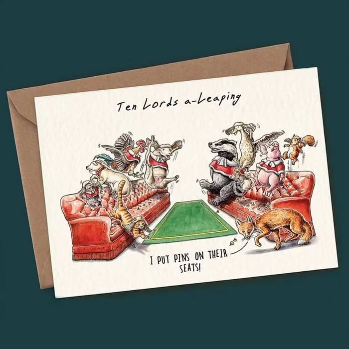 12 pcs Quirky Funny Christmas Cards & Envelopes Set
