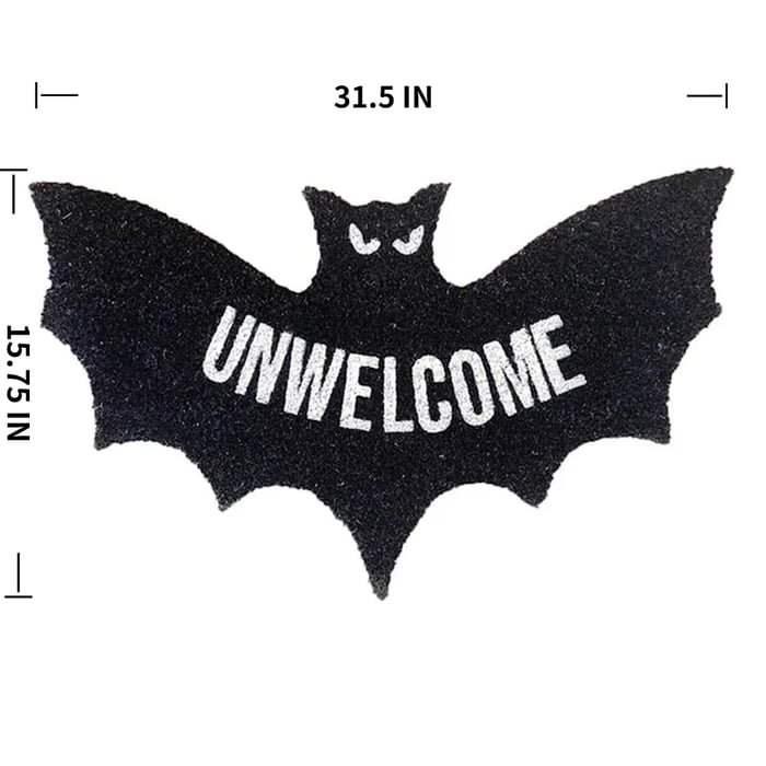 🔥Early Halloween Sale 49% OFF🦇 "Unwelcome" Bat Shaped Coir Mat