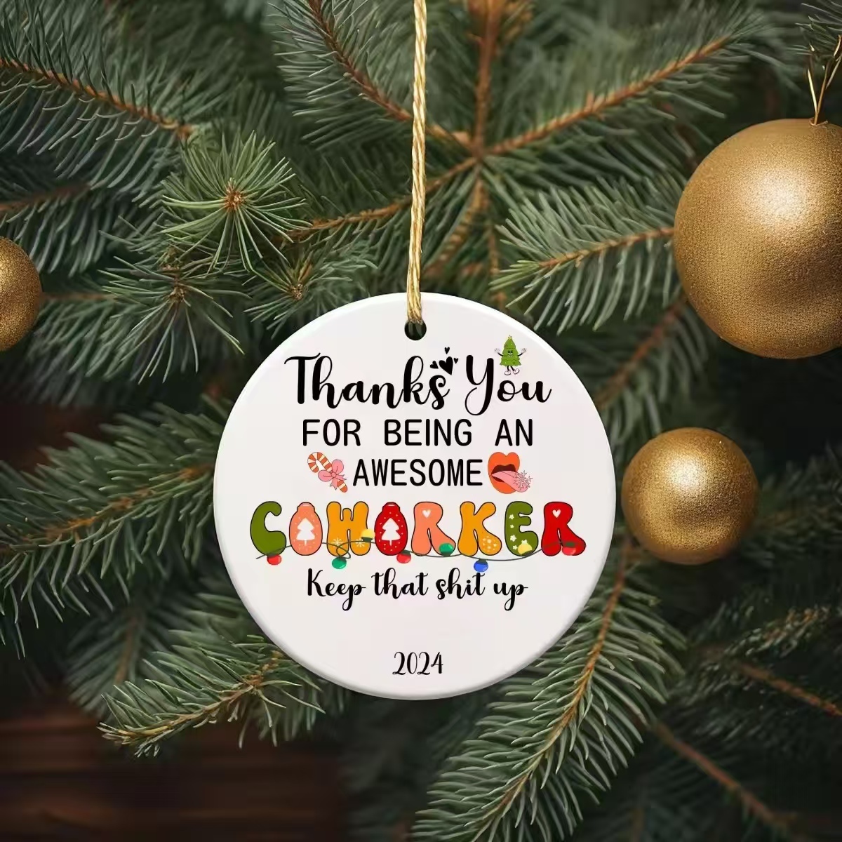 🎅Christmas Ornament for Coworker & Best Friend-Emotional Support💕