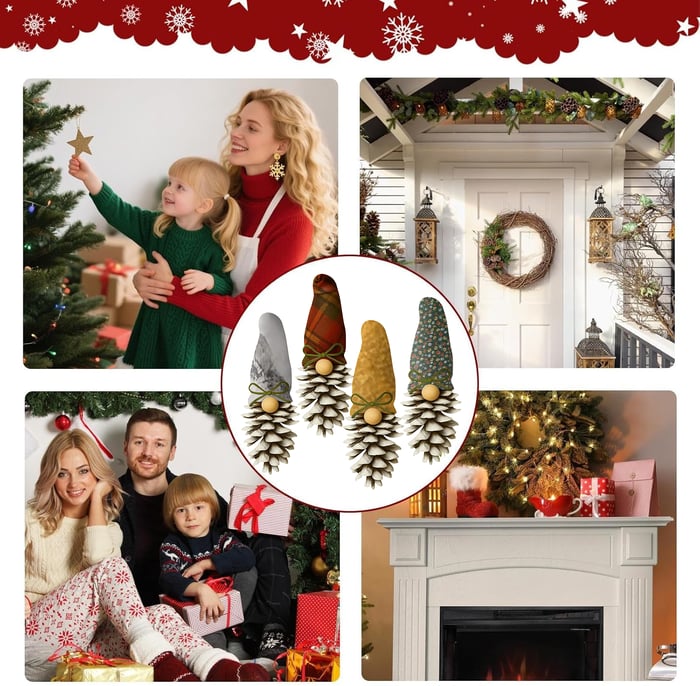 🎅Christmas Pinecone Gnome Ornaments✨