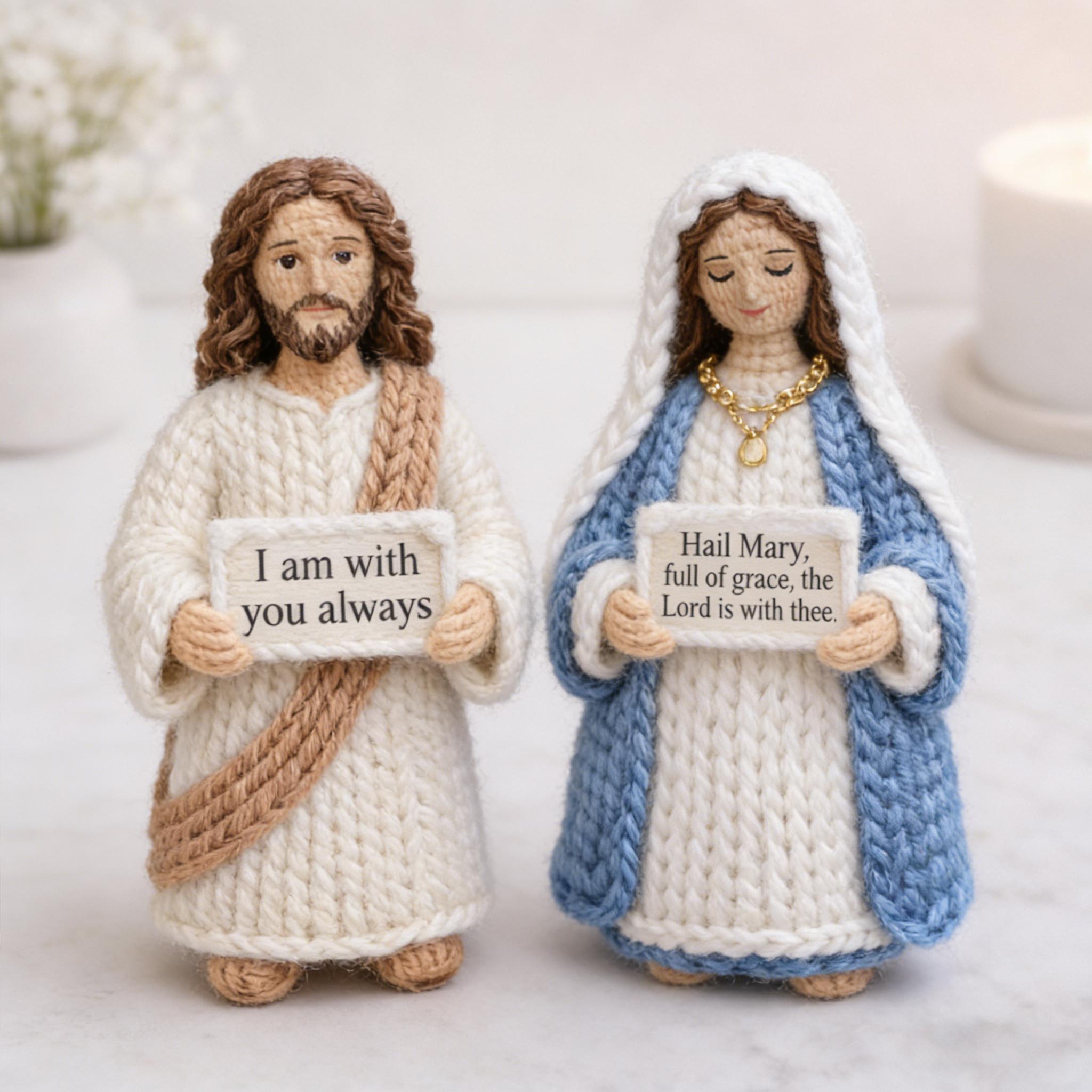 Handmade Crochet Mini Jesus – “I Am With You Always”