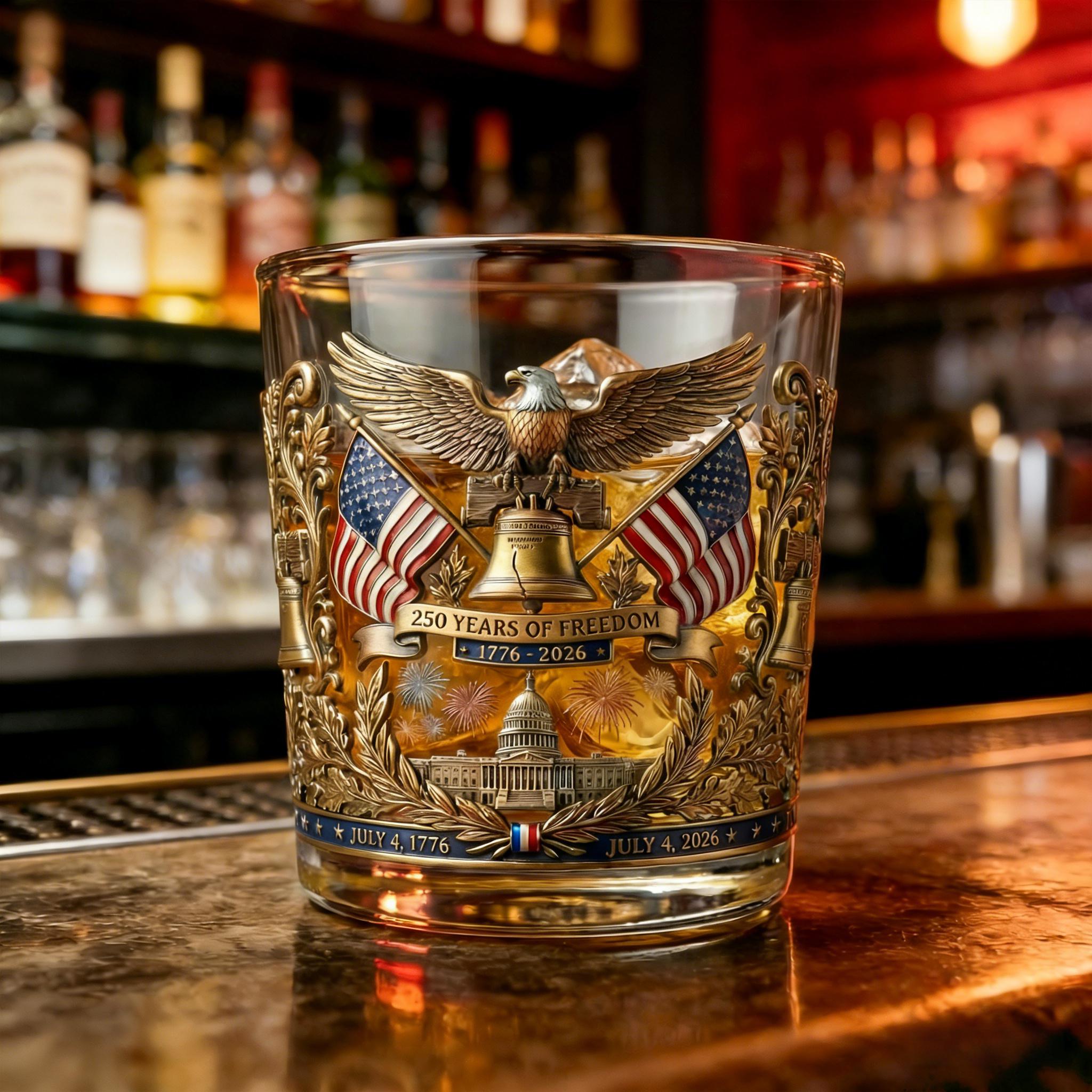 🦅250 Years of Freedom Commemorative Whiskey Glass
