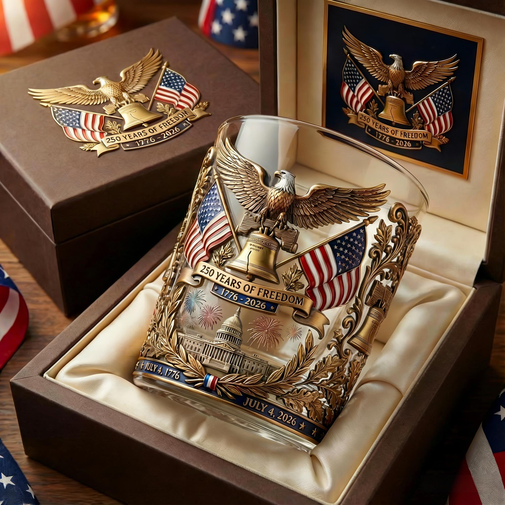 🦅250 Years of Freedom Commemorative Whiskey Glass