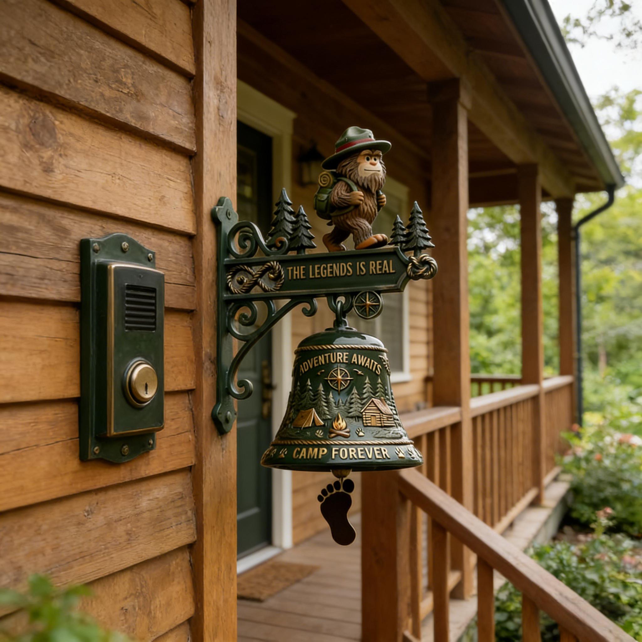 🏕️Bigfoot Camp Bell – Adventure Outdoor Wall Hanging Decor