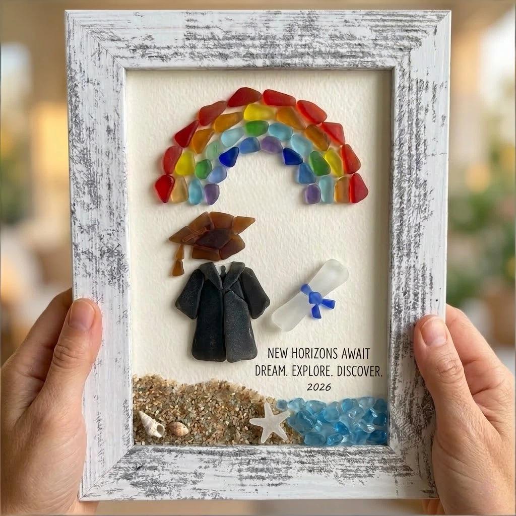 Sea Glass Graduation Art Class of 2026 Keepsake Gift