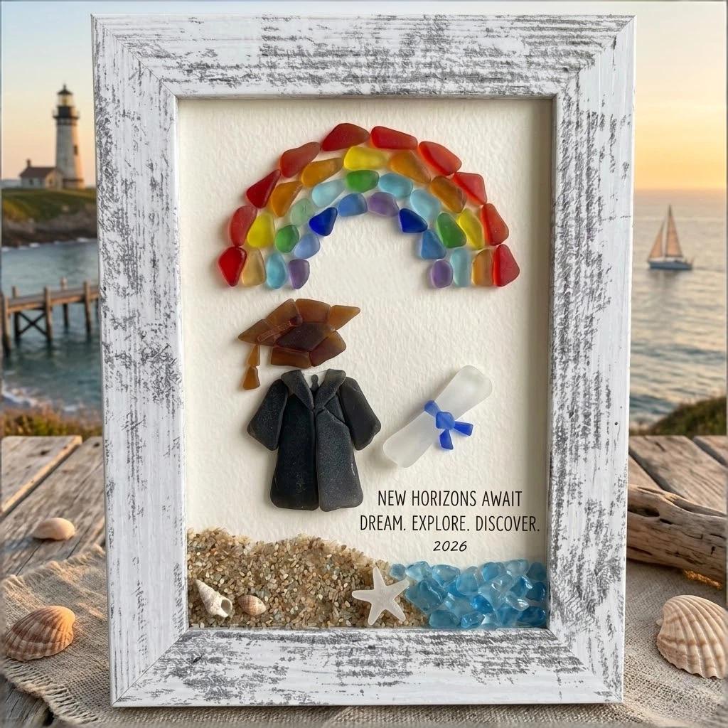 Sea Glass Graduation Art Class of 2026 Keepsake Gift