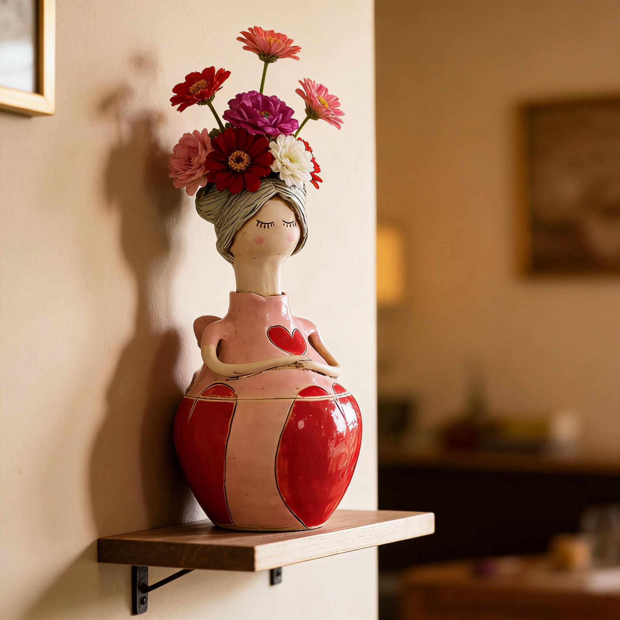 🌸 Artistic Flower Girl Vase – Charming Decorative Flower Holder