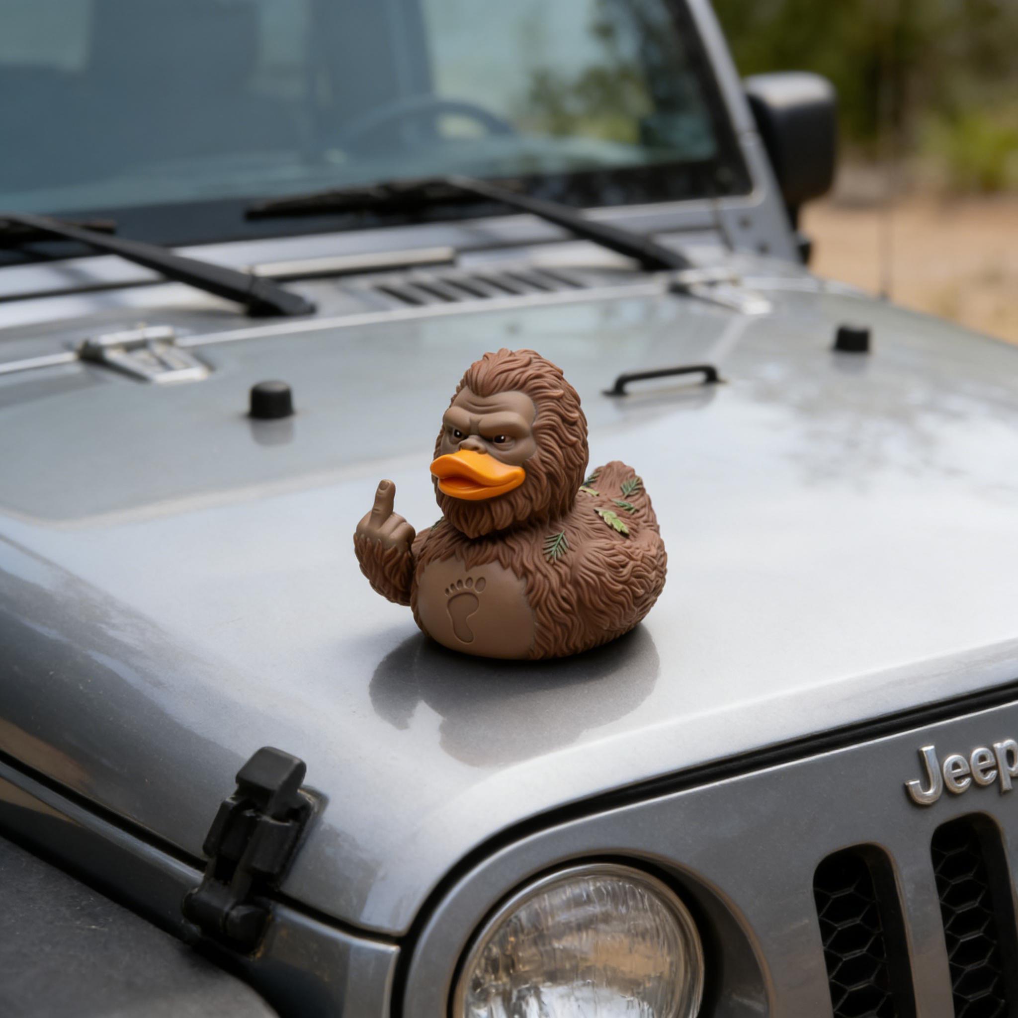 🖐️🦆 The Sassy Sasquatch Duck – Wild Attitude for Your Dashboard