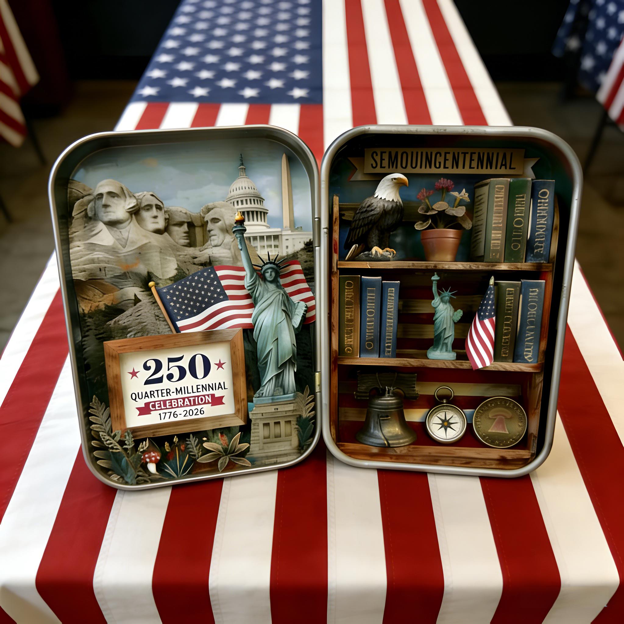 🗽USA 250th Anniversary Pocket Diorama Tin