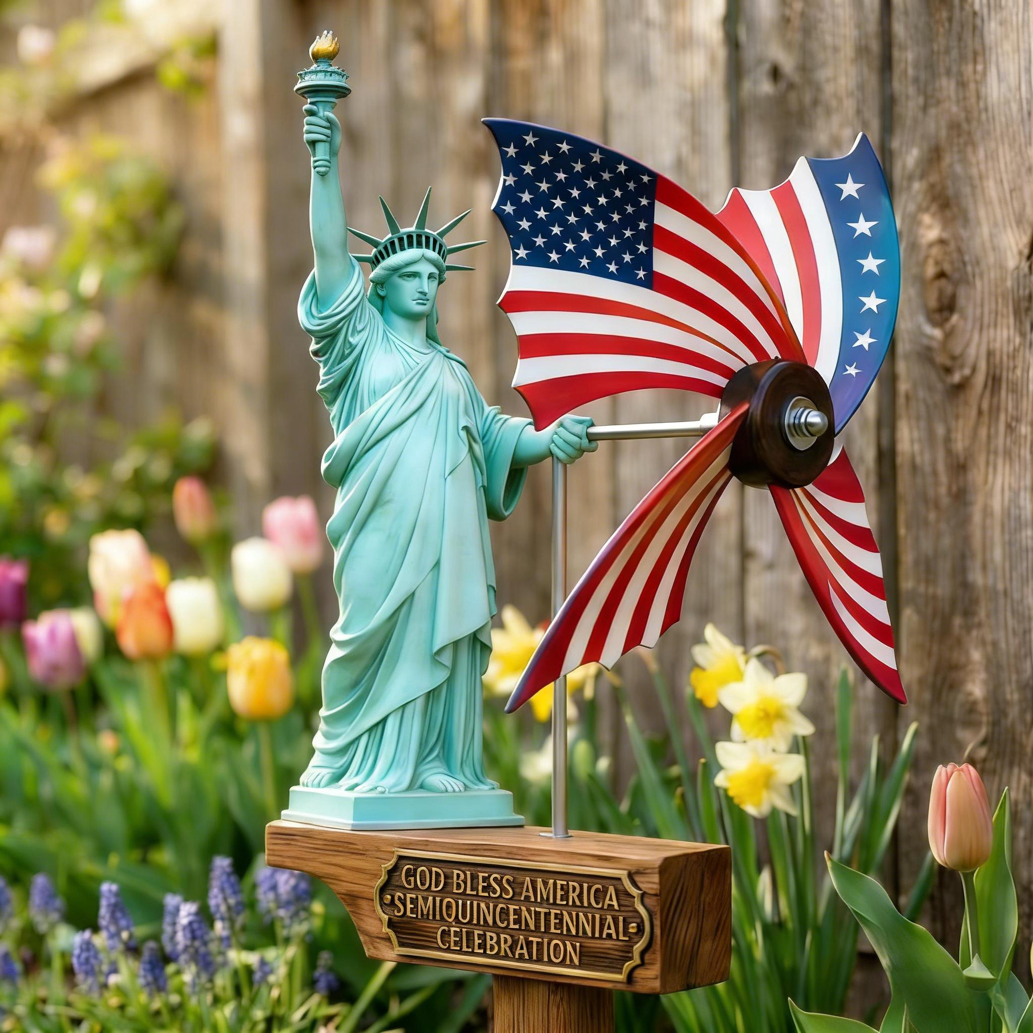🦅🌱US 250th Anniversary Garden Wind Spinner