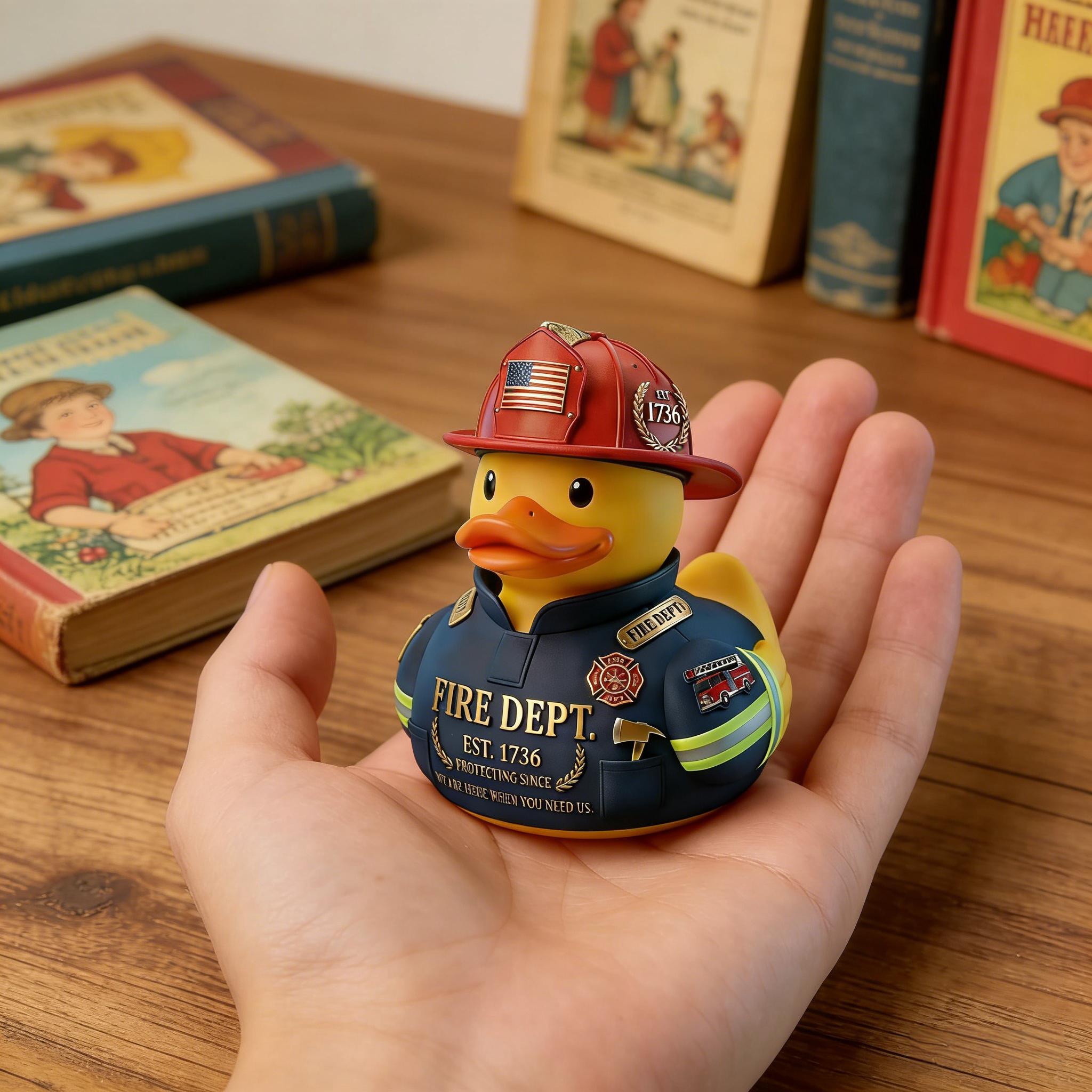 The 1736 Heritage Series Commemorative Firefighter Duck Figurine