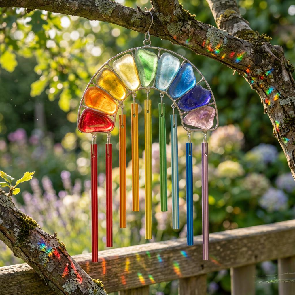 🌈Rainbow Magic in Sunlight! ✨-Handcrafted wind chimes