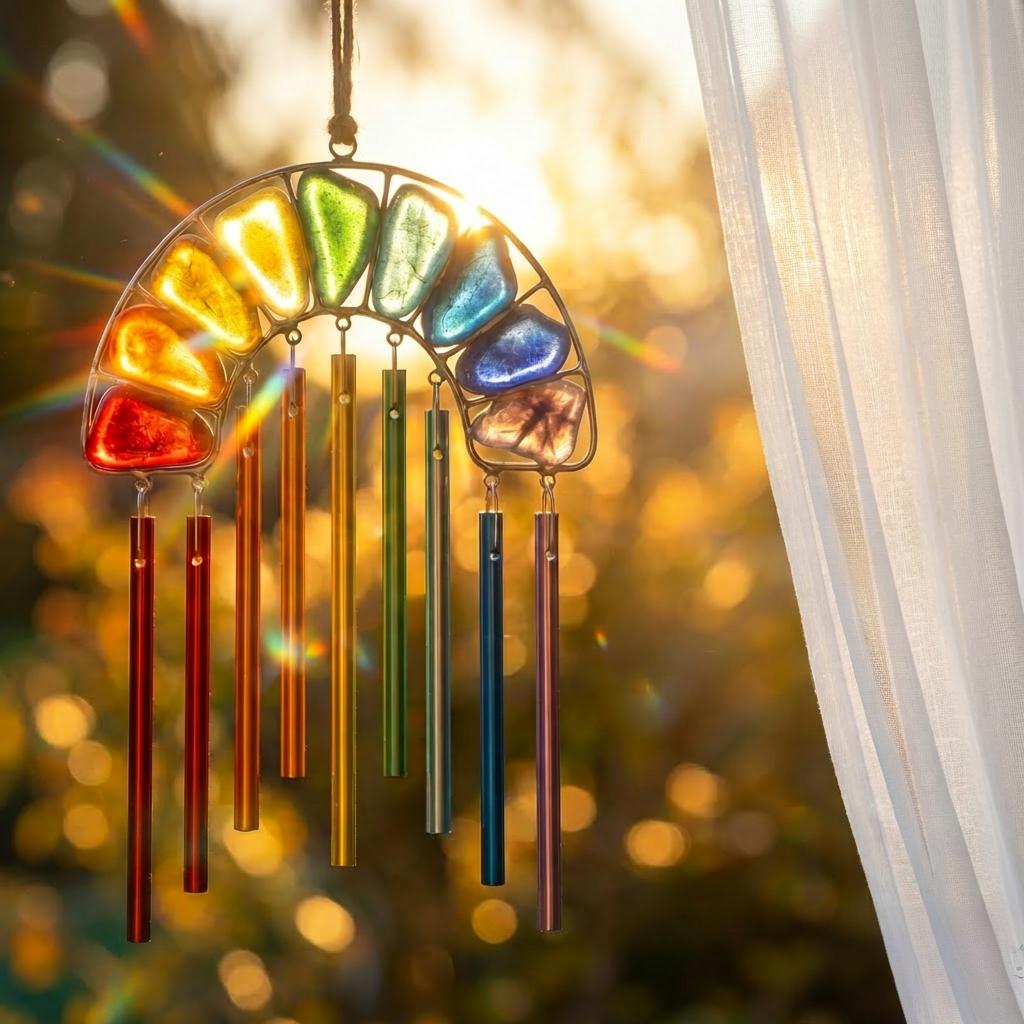 🌈Rainbow Magic in Sunlight! ✨-Handcrafted wind chimes