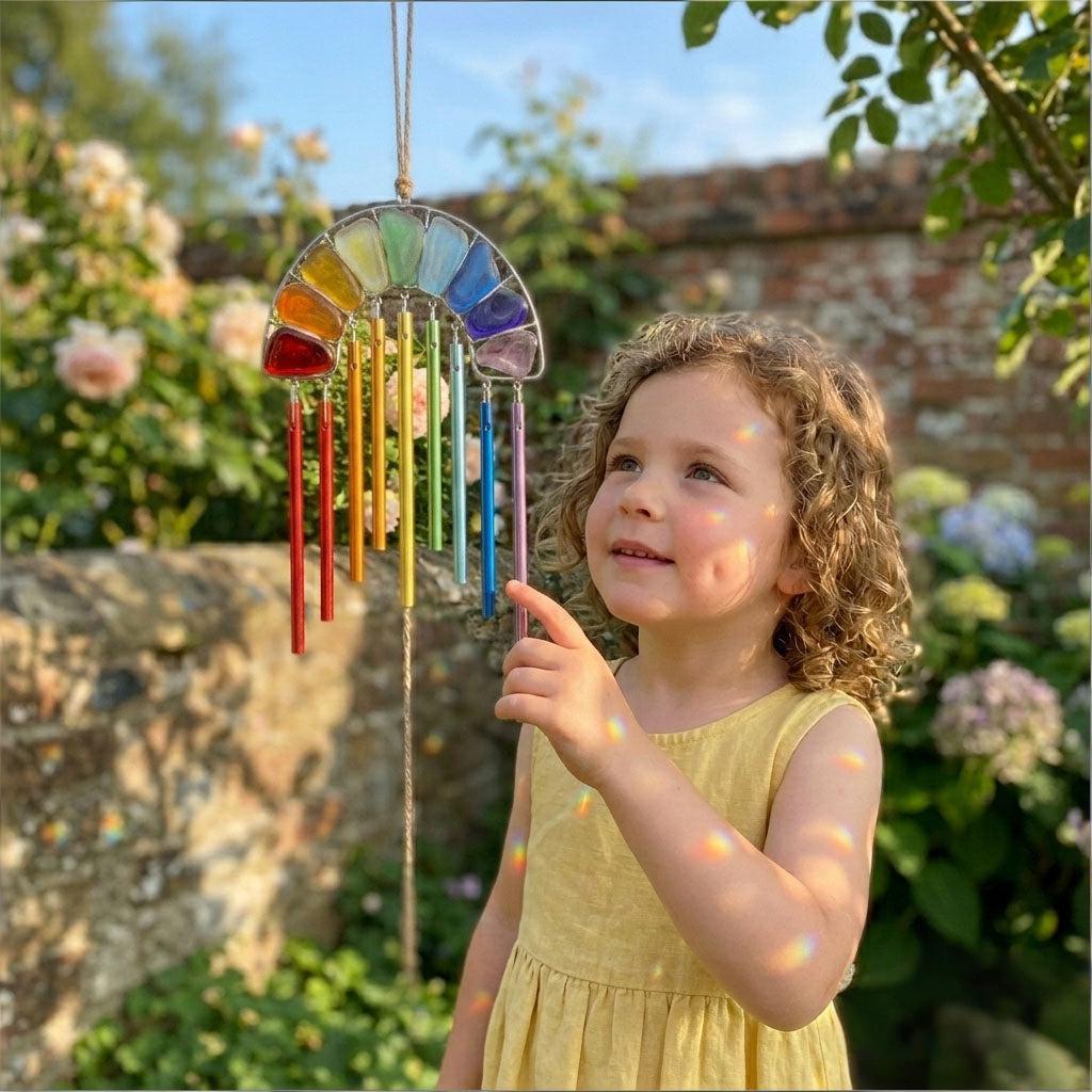 🌈Rainbow Magic in Sunlight! ✨-Handcrafted wind chimes