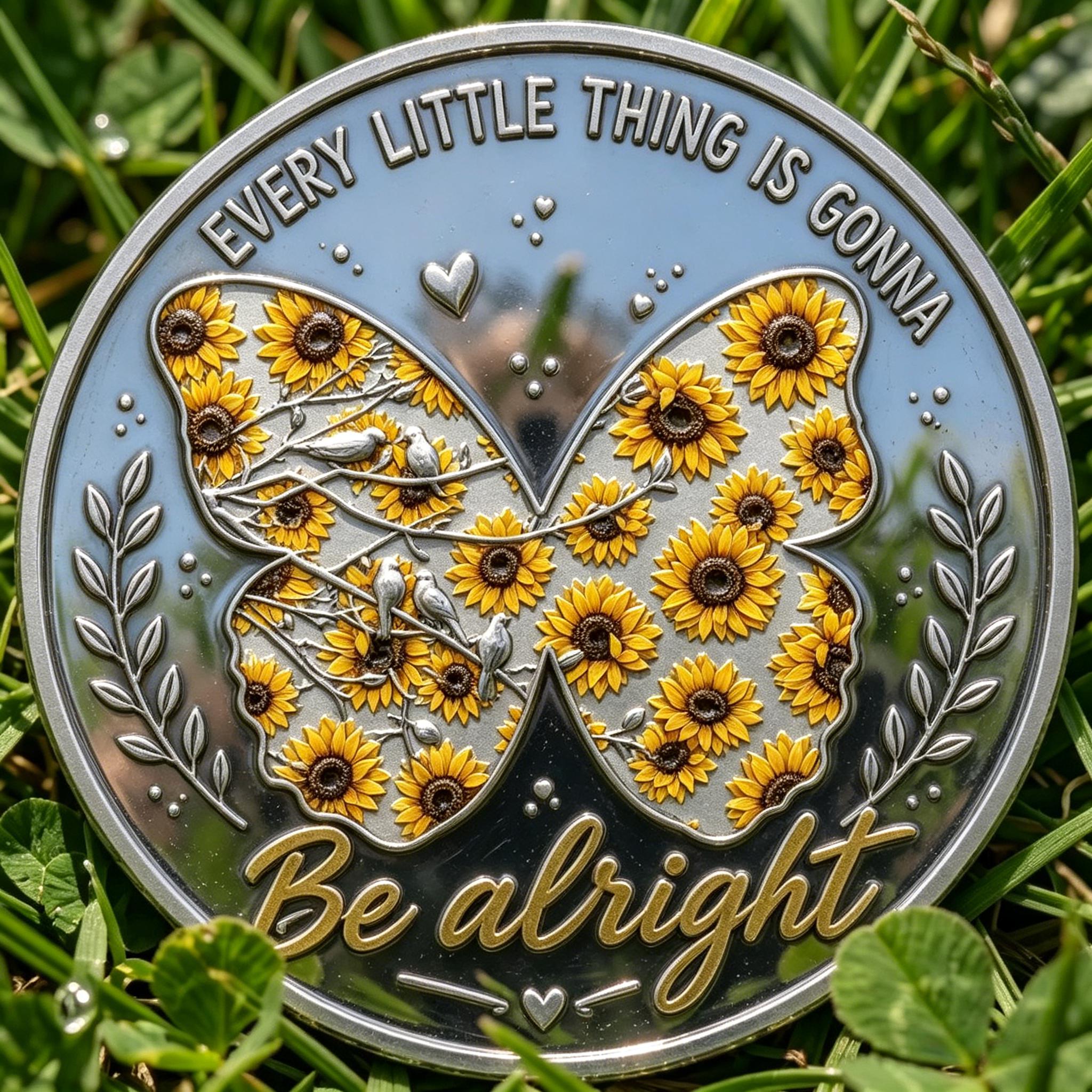 🌻🌈Inspirational Sunflower Coin – A Pocket Reminder That Brighter Days Are Coming