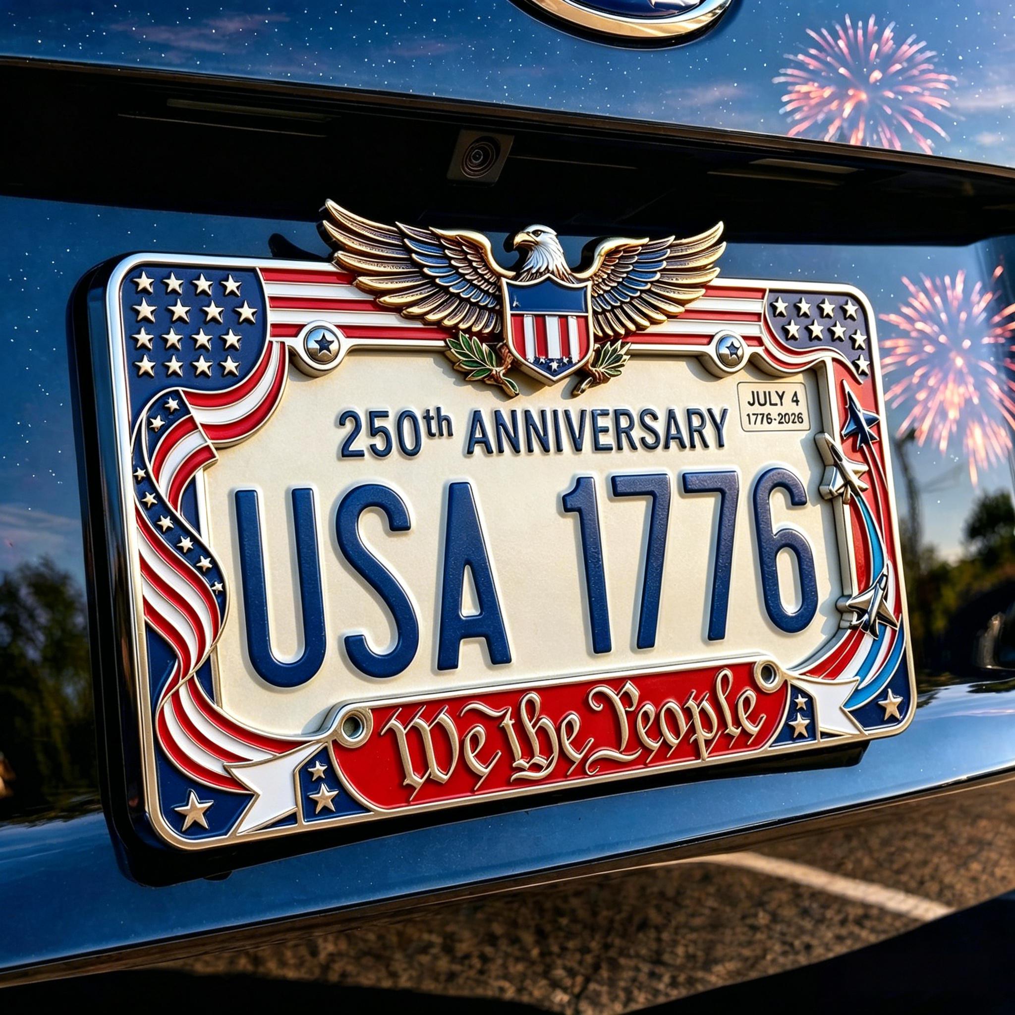 🦅 250th Anniversary Commemorative License Plate Frame