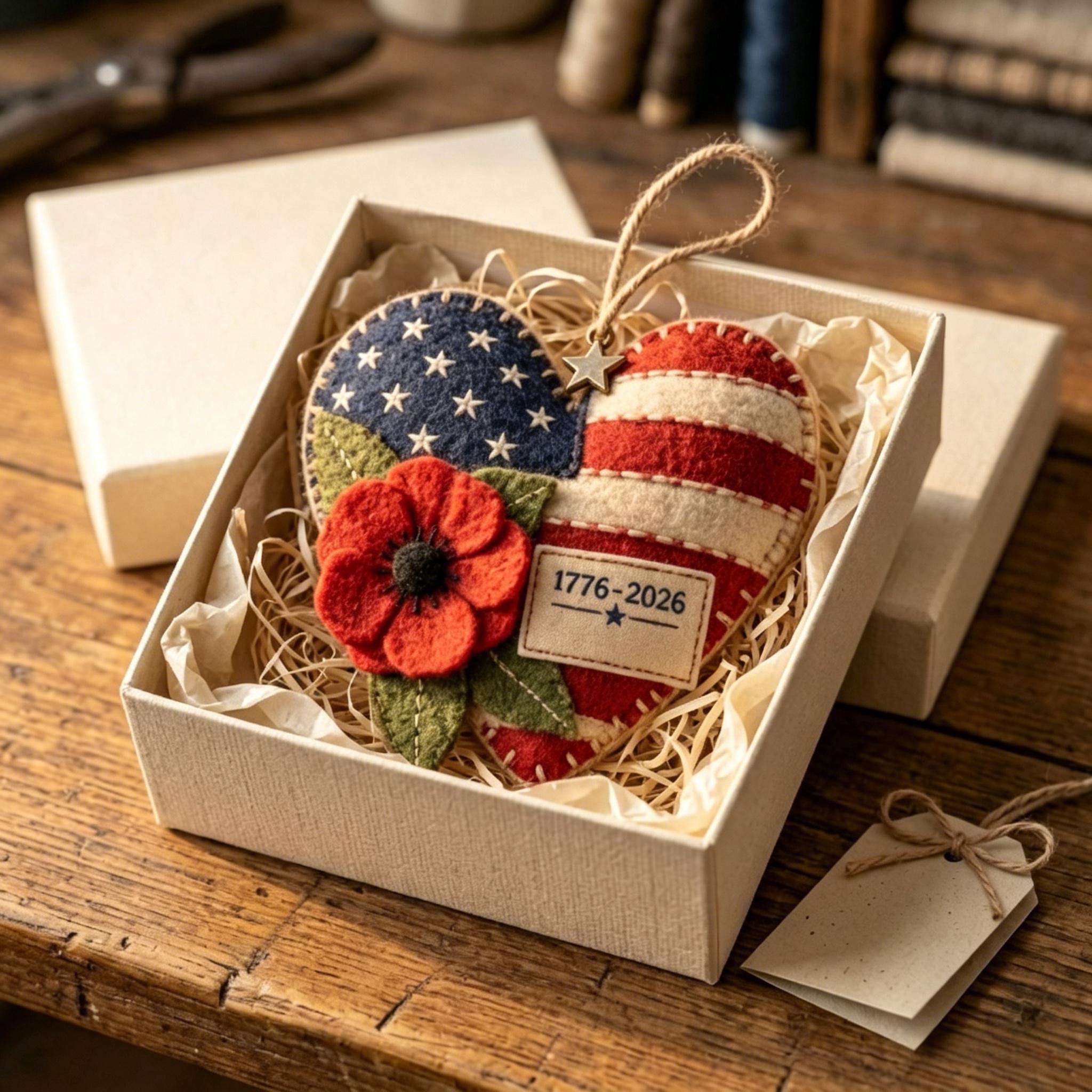 🦅😮America 250 Commemorative Heart Ornament