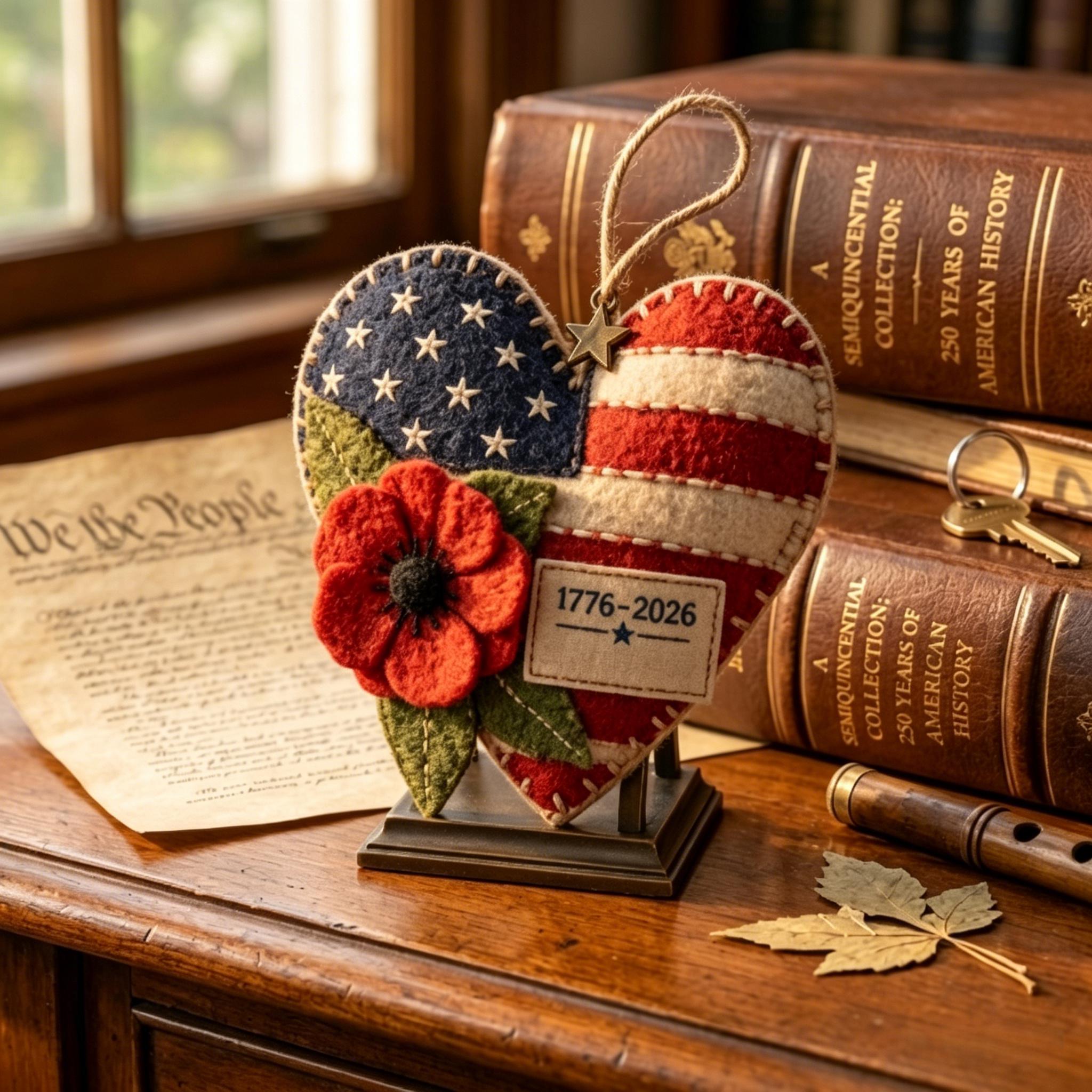 🦅😮America 250 Commemorative Heart Ornament