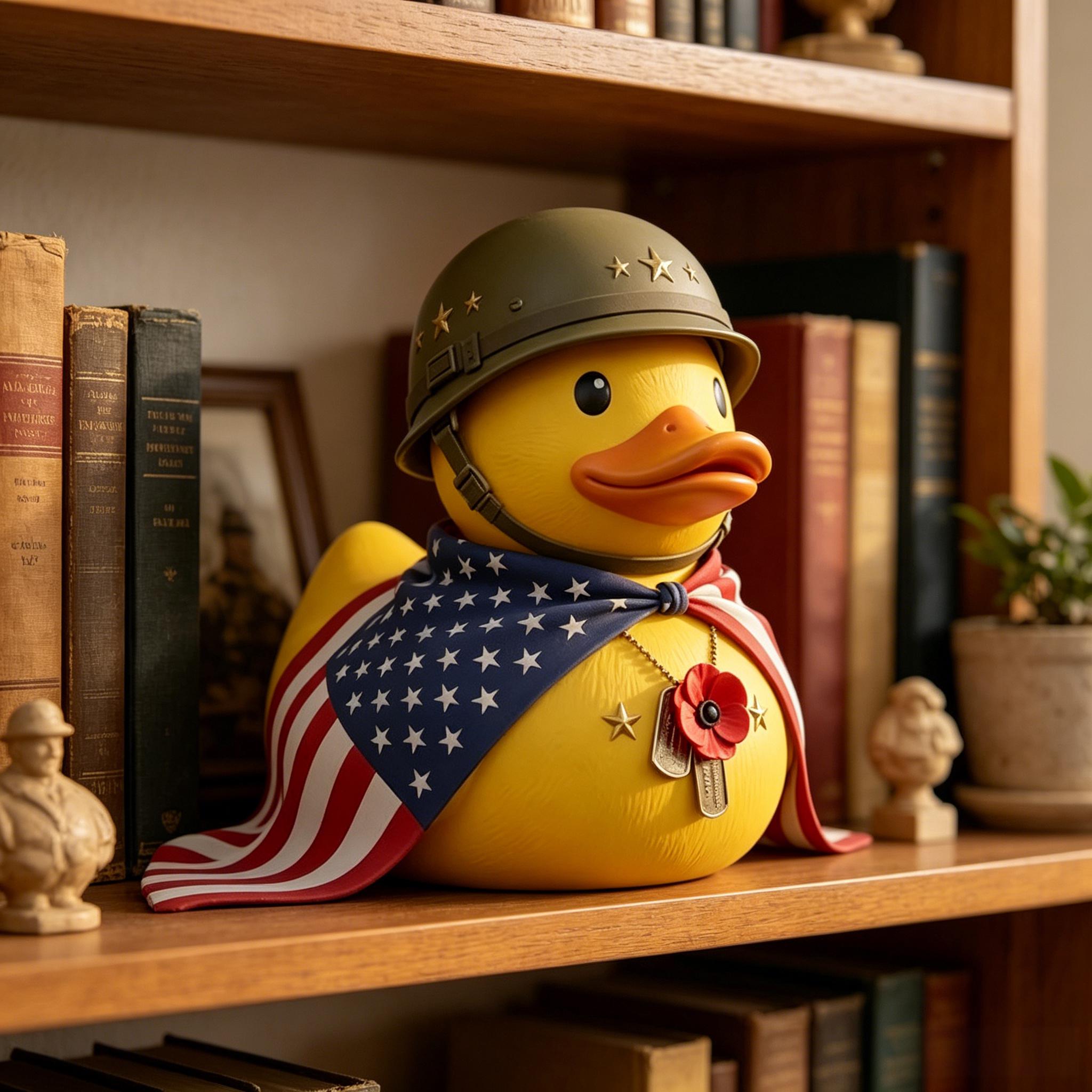 🇺🇸 Patriotic Memorial Duck Figurine – A Tribute to Courage & Freedom