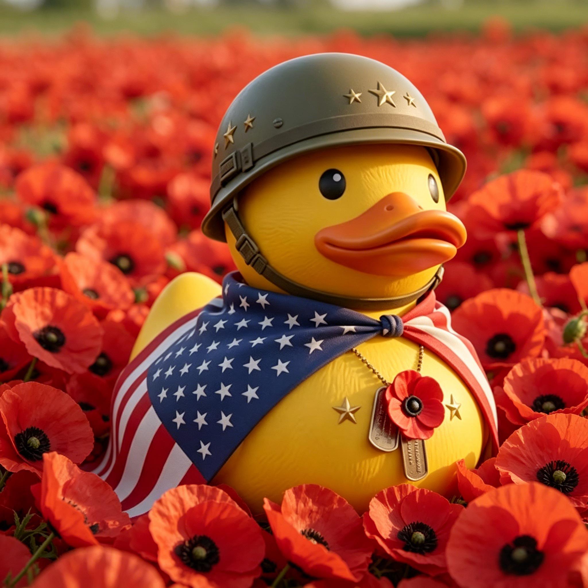 🇺🇸 Patriotic Memorial Duck Figurine – A Tribute to Courage & Freedom
