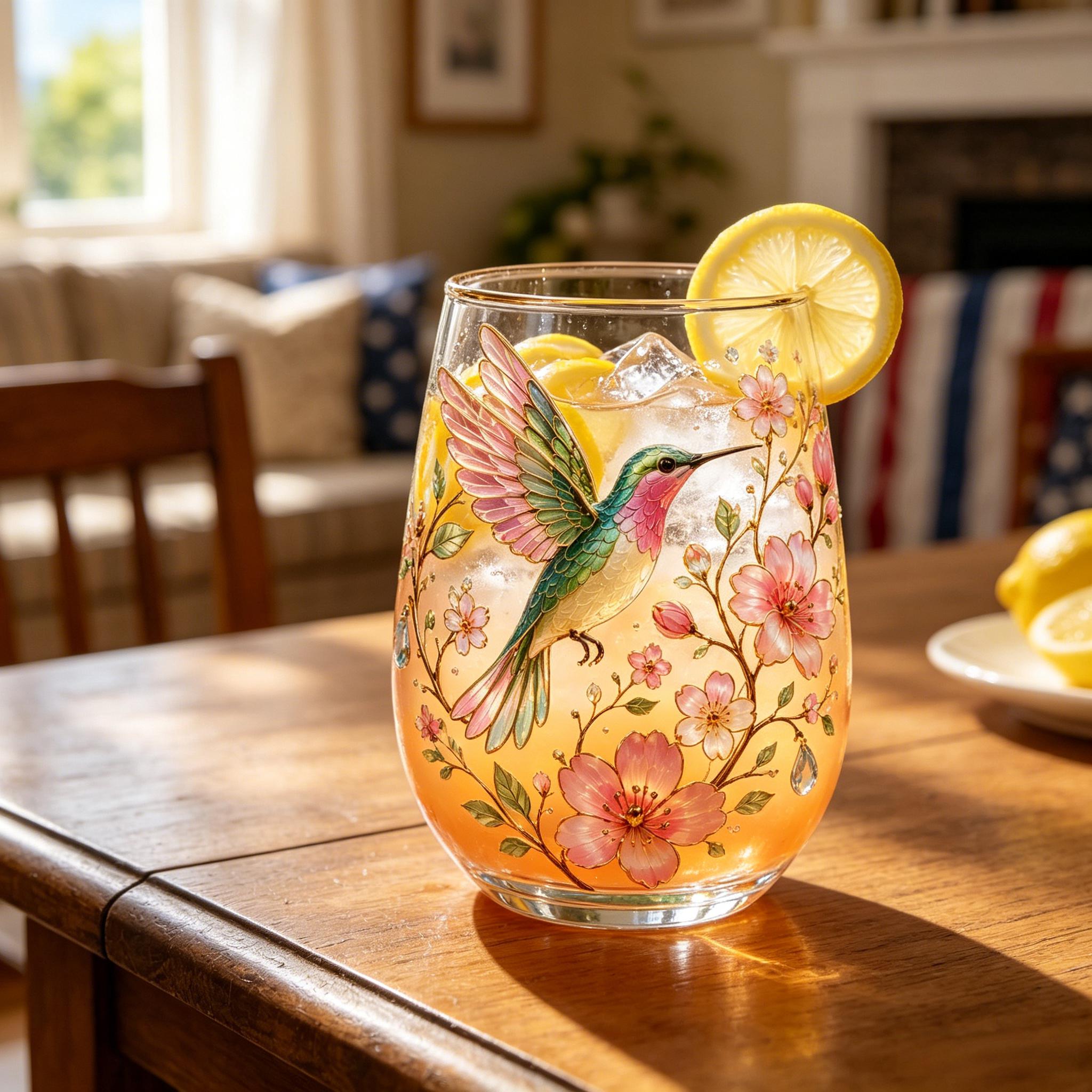Hummingbird Morning Bliss Glass Tea Cup☕