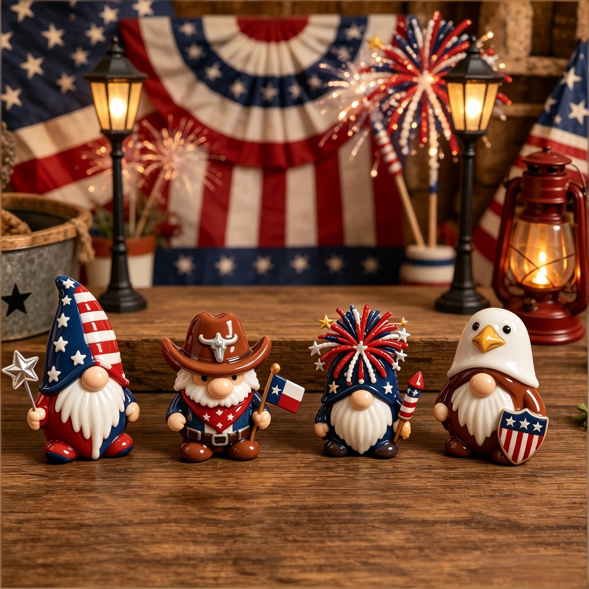 🌈😮Whimsical Gnome Figurine Set – 4 PCS