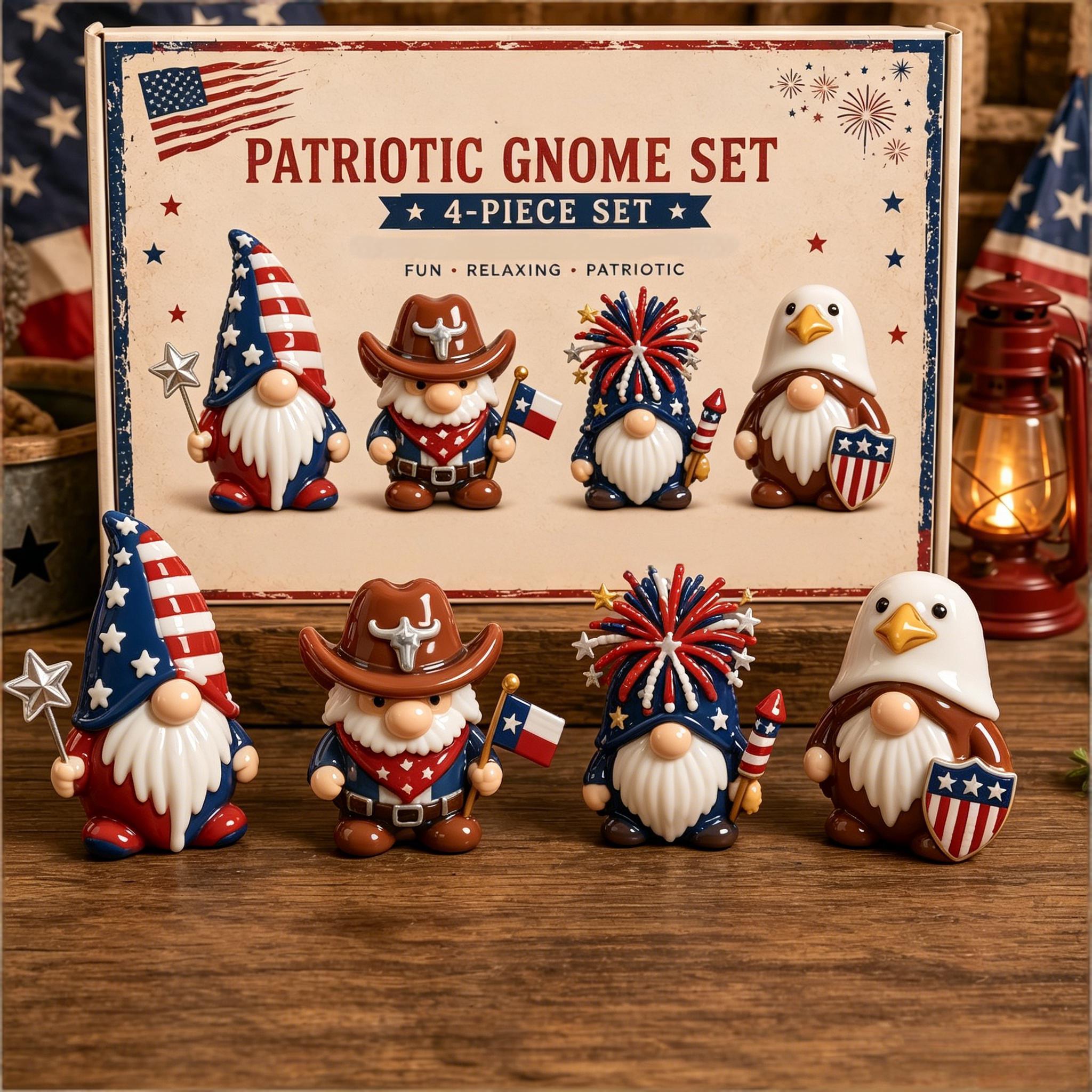 🌈😮Whimsical Gnome Figurine Set – 4 PCS