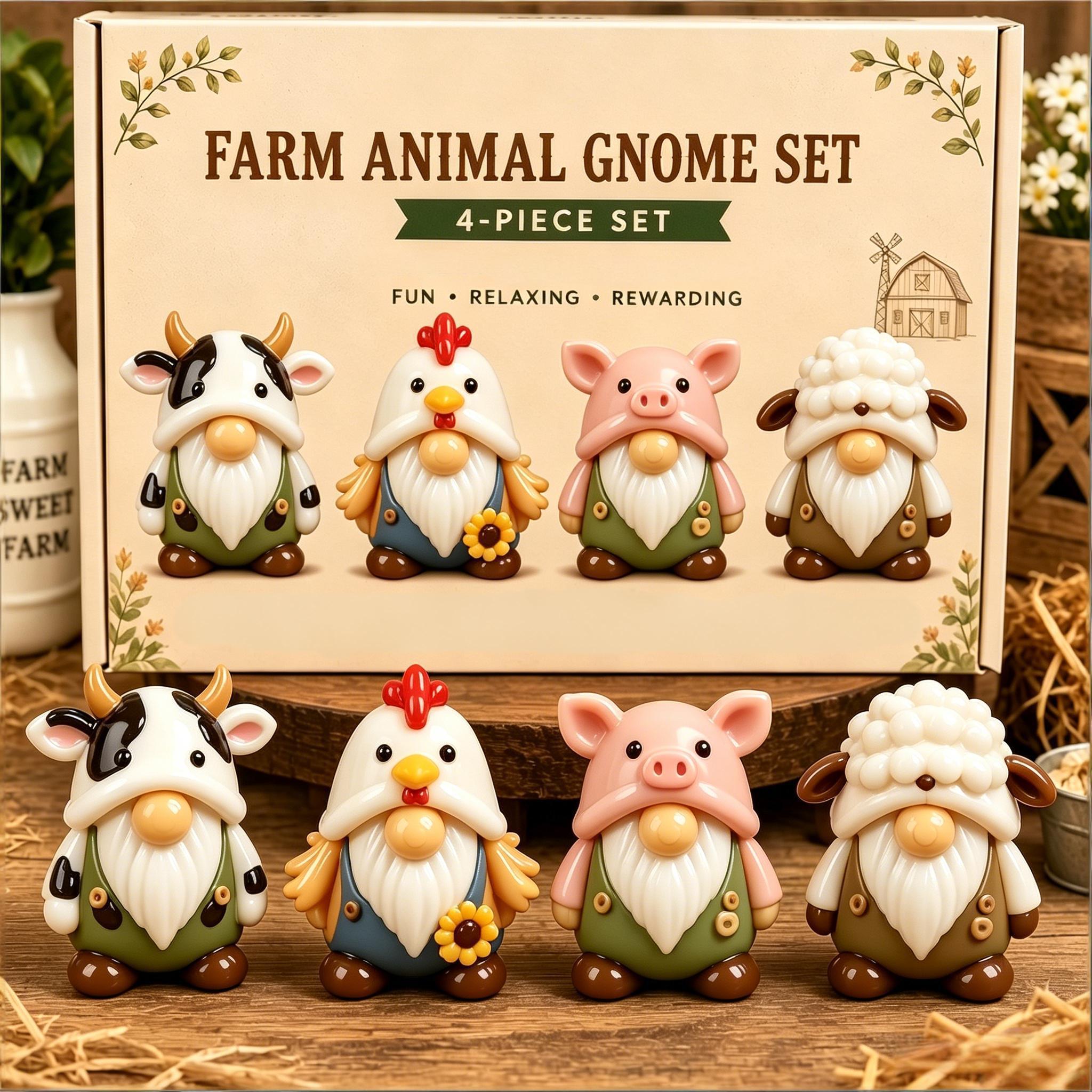 🌈😮Whimsical Gnome Figurine Set – 4 PCS