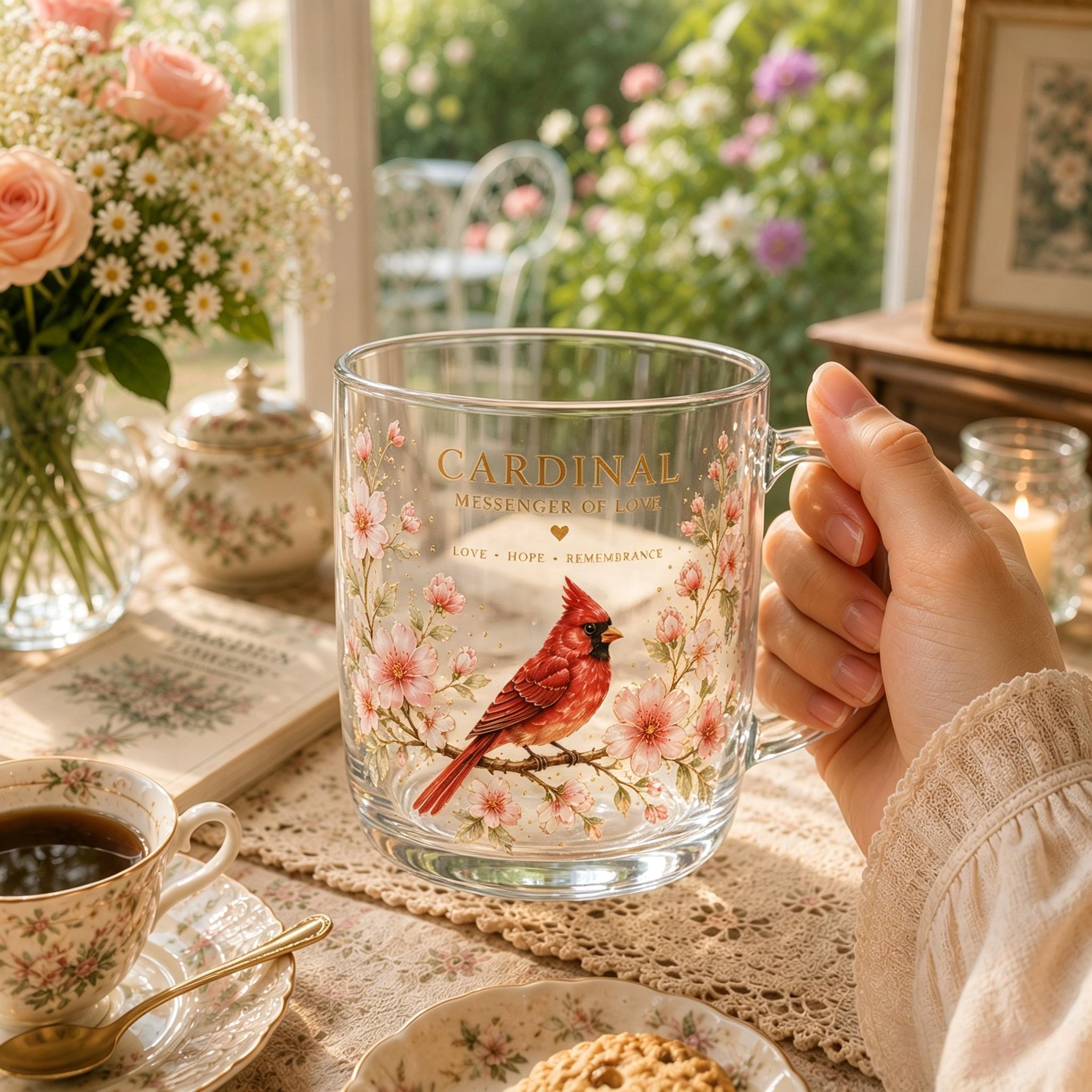 Cardinal Glass Mug – A Beautiful Reminder of Love & Hope