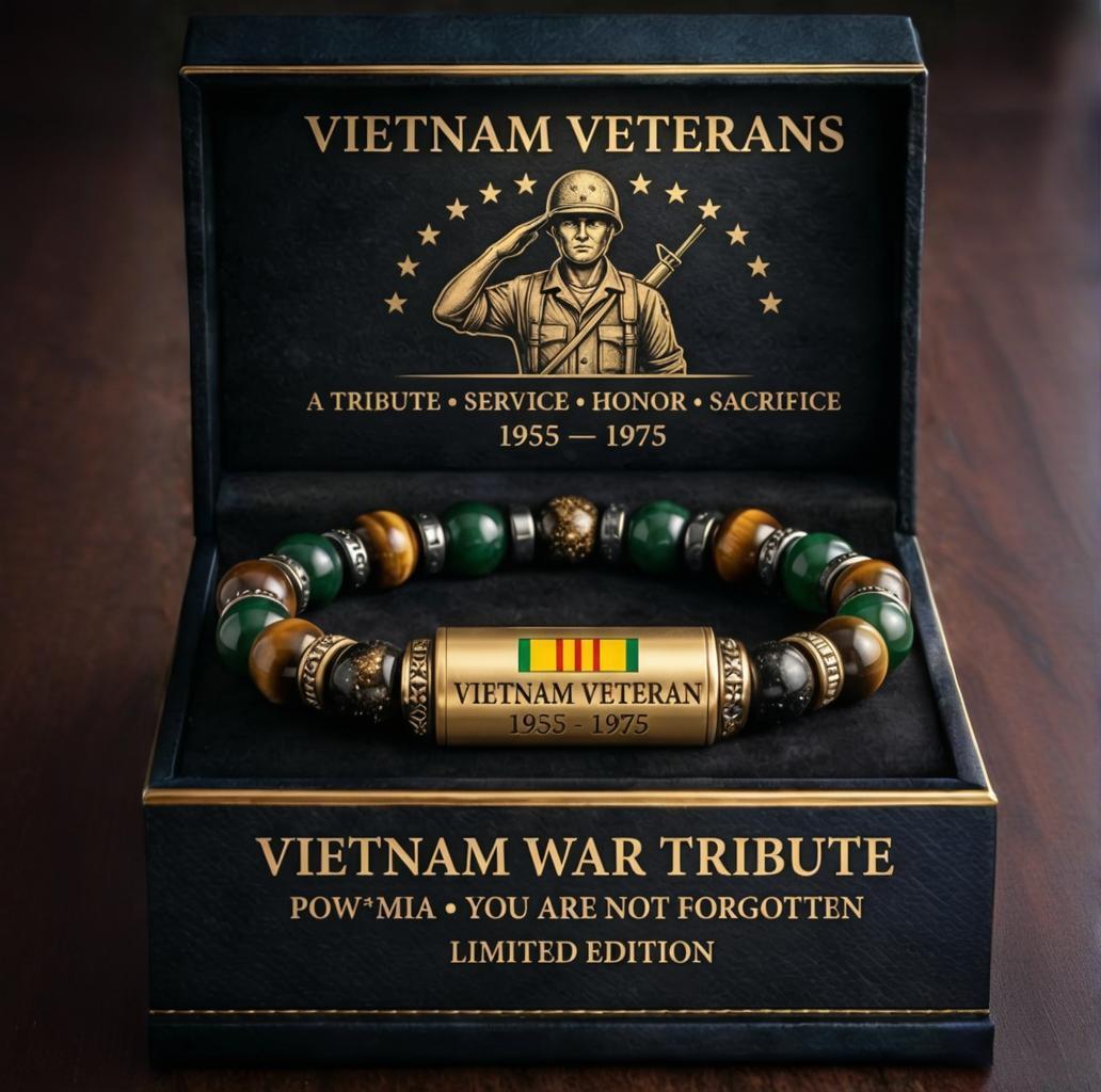 🎖️Vietnam Veteran Tribute Beaded Bracelet with Giftbox