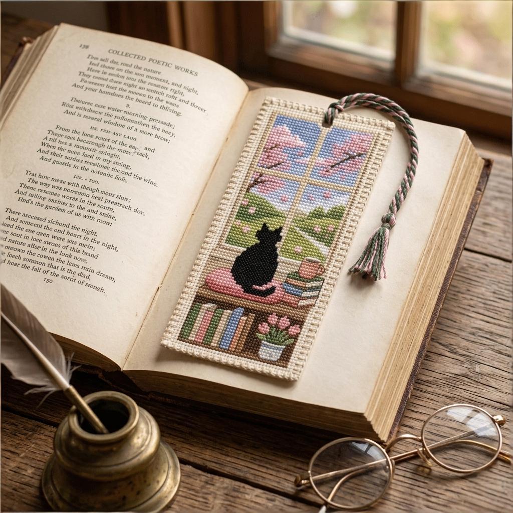 🐈Handmade Black Cat Bookmark