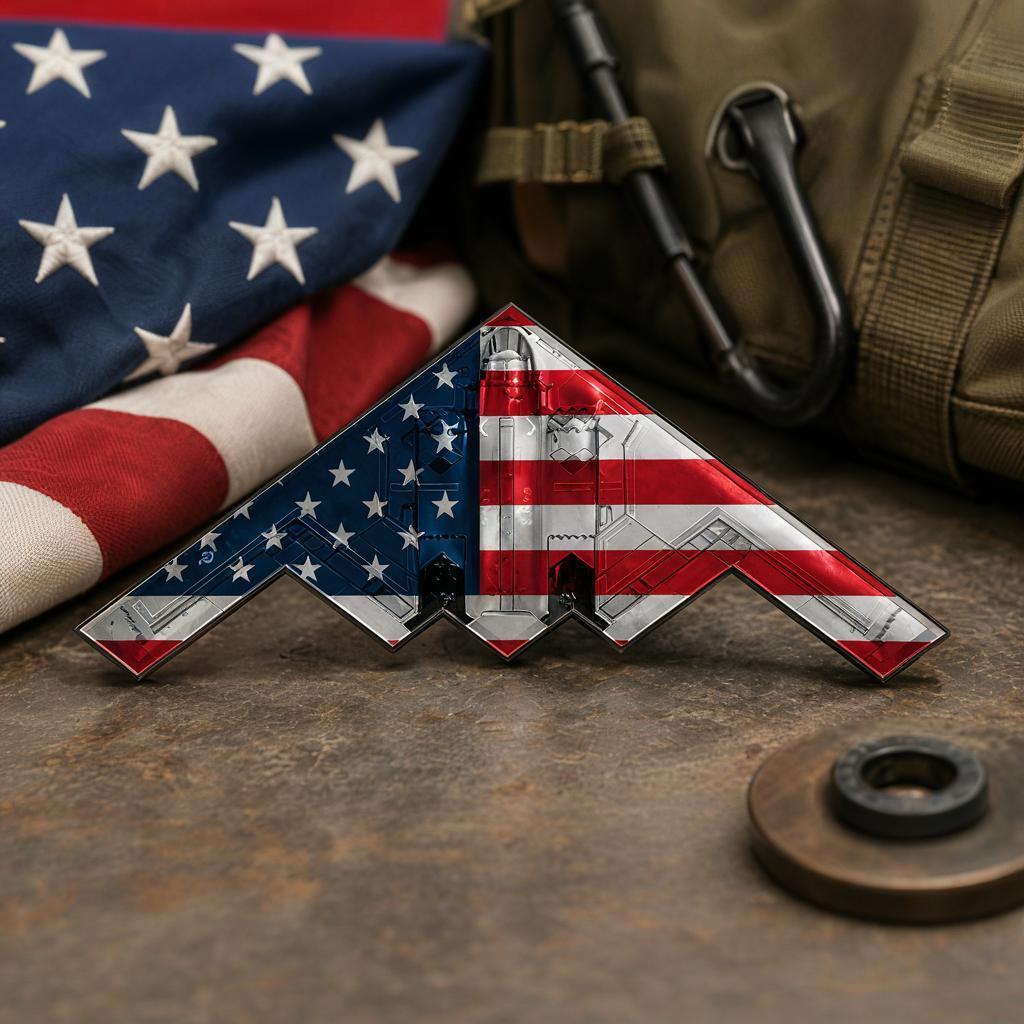 Spirit of ’76 B-2 Stealth Bomber Challenge Coin – 250th Anniversary Patriotic Collectible