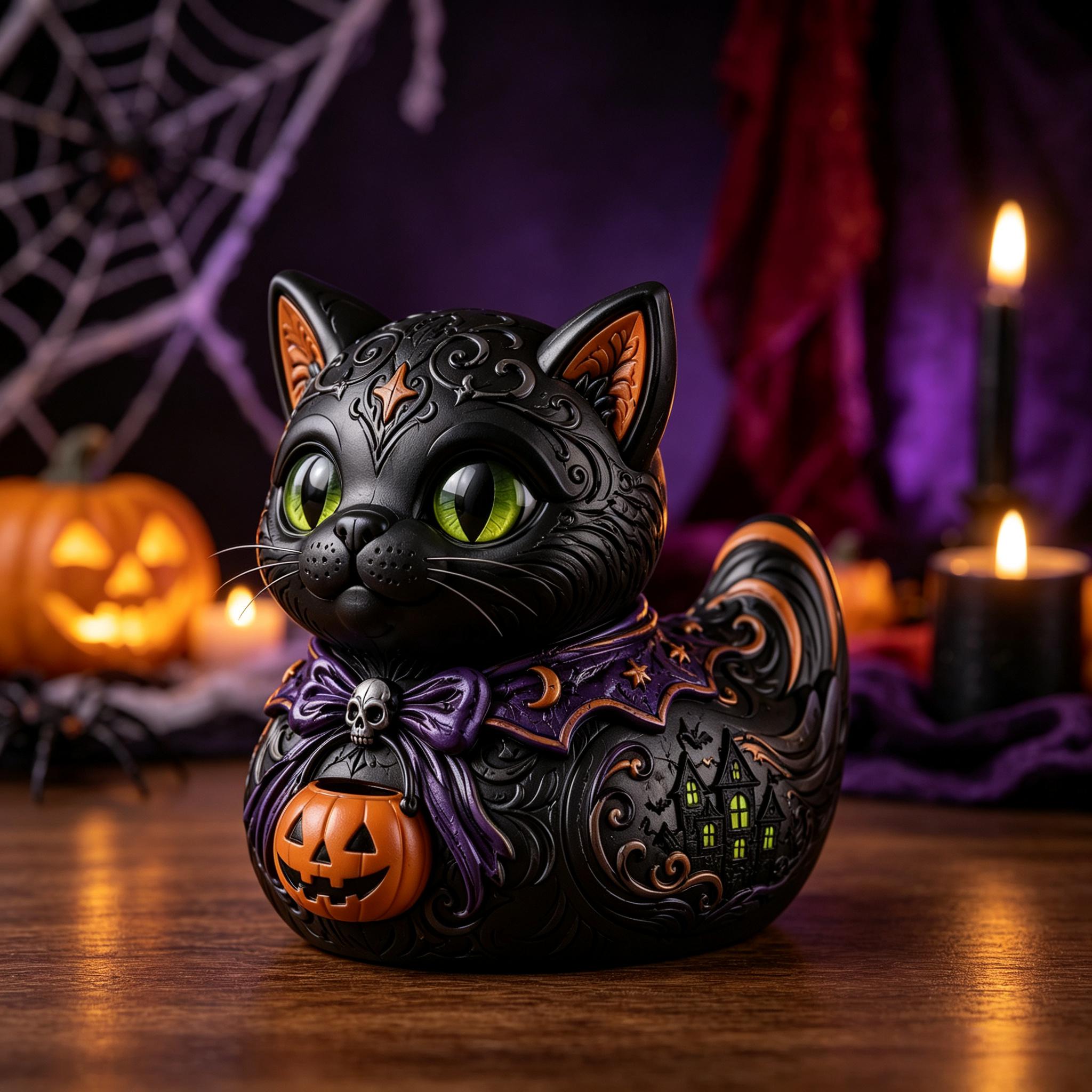Midnight WitchesCat Duck Figurine