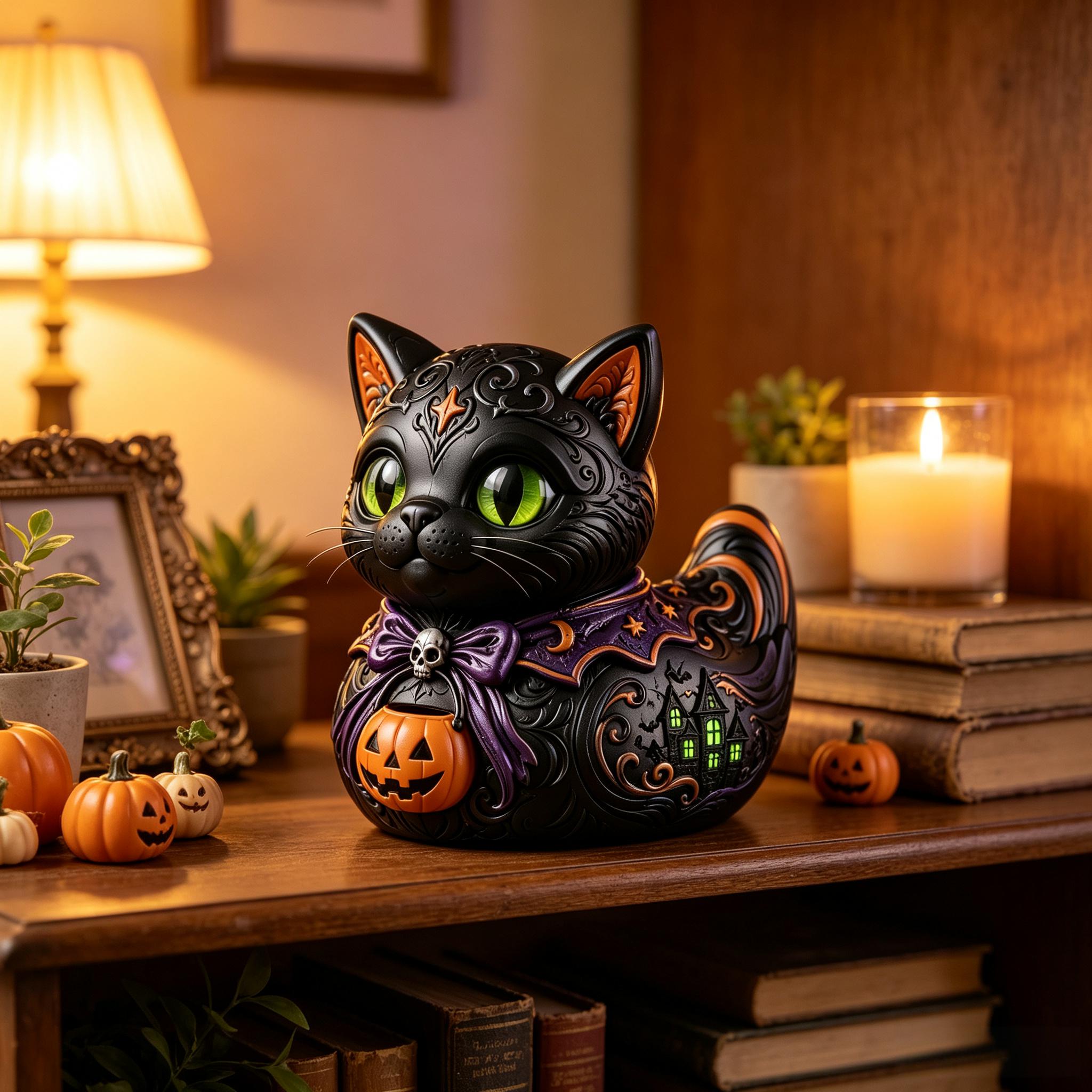 Midnight WitchesCat Duck Figurine