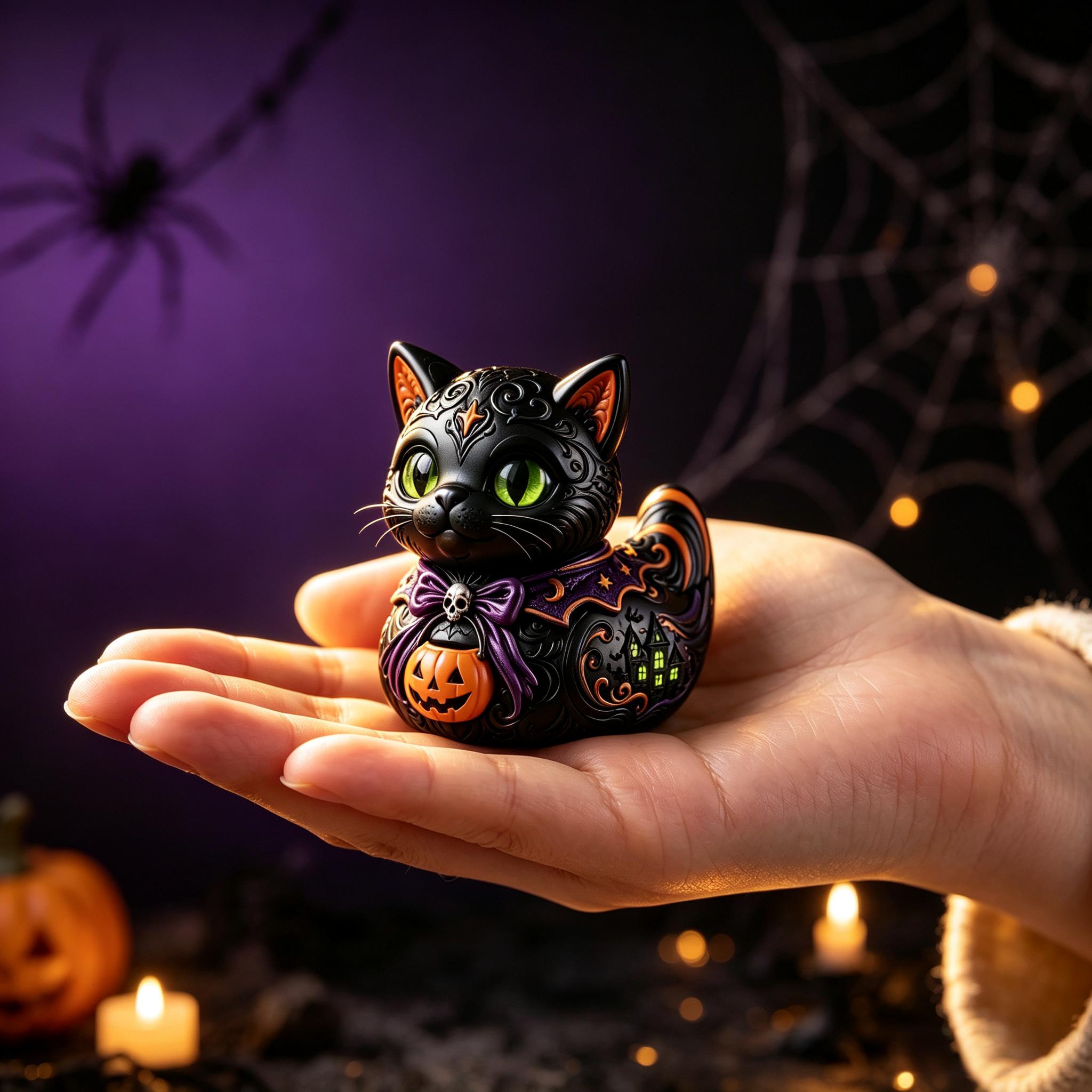 Midnight WitchesCat Duck Figurine