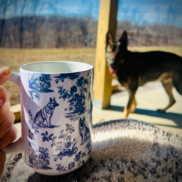 🐕☕Hand-Painted Dog-Themed Ceramic Coffee Mug