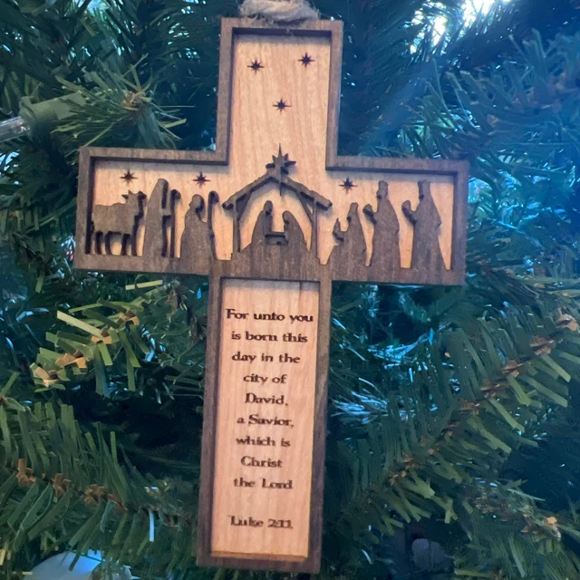 🎄Nativity Cross Scripture Christmas Ornament