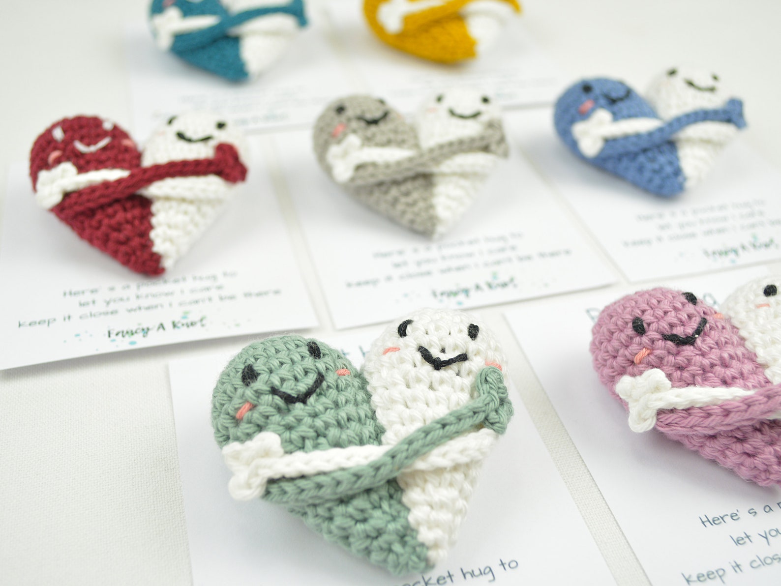 💝Crochet Pocket hearts - Two Hugging Hearts Fusing Into One