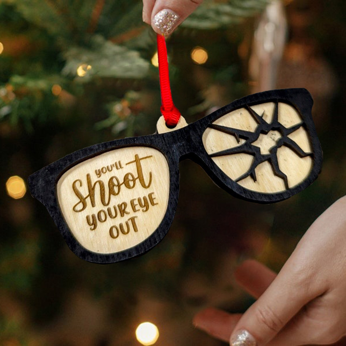 🤣Shoot Your Eye Out Glasses Christmas Ornament