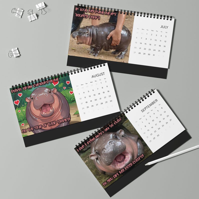 🦛Moo Deng Calendar | 2025 Desktop Calendar