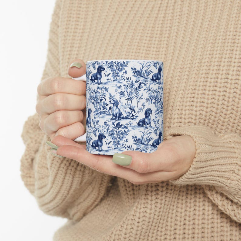 🐕☕Hand-Painted Dog-Themed Ceramic Coffee Mug